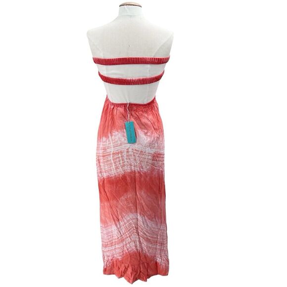 Tiare Hawaii Orange Tie Dye Strapless Eri Maxi Dress Cover-Up - Picture 4 of 8